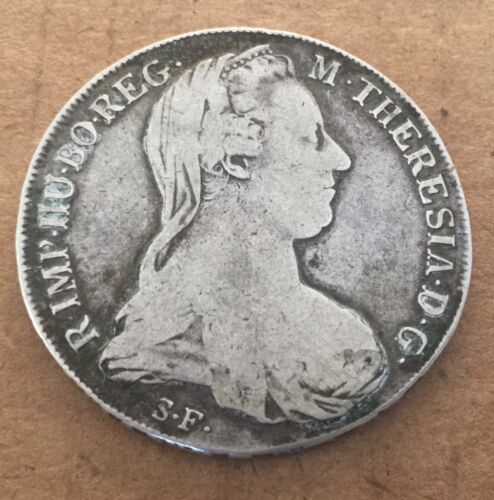 1780 S.F.  Austria Hungry Italy Venice 1 Thaler Silver Coin M.Theresa (WAH93) - Afbeelding 1 van 3
