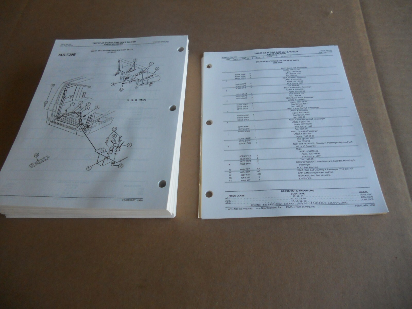 NEW Original 19971999 Mopar Dodge Ram VAN Parts Catalog eBay