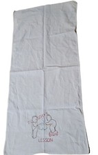 White Cotton Tea Towel Hand Embroidered Tuesday Bears Iron 