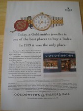 ROLEX GOLDSMITHS WALKER AND HALL POSTER ADVERT READY FRAME A4 SIZE FILE F