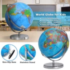 World Globe on Metal Stand Gift Earth Ocean Rotating World Map Desktop Geography