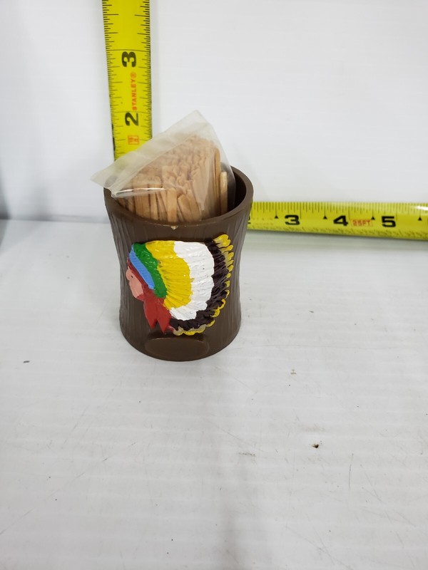 Vintage Plastic Kings Island Native American Indian Toothpicker Holder...