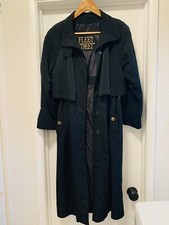 Womens Fleet Street Trench Coat Black Draw Sz6 80s 90s Office