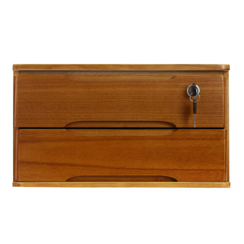 Wooden Desktop Storage Box with Lockable Drawers, Desk Organizer With 2 Tiers - Picture 5 of 24