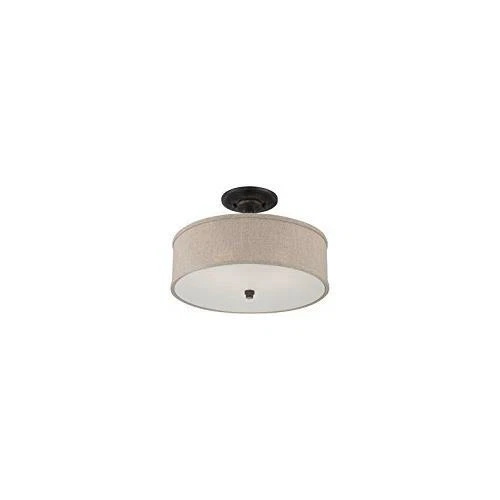 Quoizel CRA1717MC 3-Light Cloverdale Semi-Flush Mount in Mottled Cocoa - Picture 5 of 7