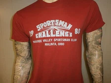 vtg 80s SPORTSMAN CHALLENGE T SHIRT Malinta Ohio Maumee Valley Club Softest LG