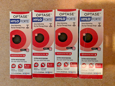 (4) Optase Hylo Forte Extra Hydrating Dry Eye Drops 300 Drops each EXPIRE 2028