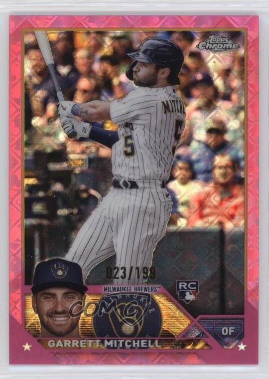 2023 Topps Chrome Logofractor Edition Pink Refractor 23/199 Garrett Mitchell v9t