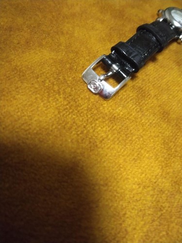 Chopard Happy Sport Silver Dial Diamond Non-OEM Black Leather Strap Used Watch - Picture 6 of 18