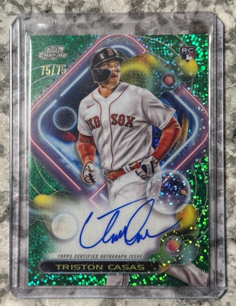 2023 Topps Chrome Cosmic Triston Casas Rookie Auto /75 Green Space Dust Red Sox