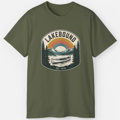 Lakebound Shirt   Vintage Canoe Camping Tee