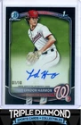 2025 Bowman Draft Chrome 1st Landon Harmon Auto Black Refractor #01/10 i318