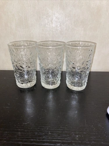 3 vintage clear glass tumbler from the Anchor Hocking Lido Milano
