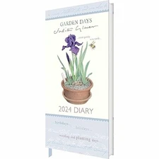 CAROUSEL CALENDARS Garden Days Slim Diary 2024 Calendar Book The Fast Free
