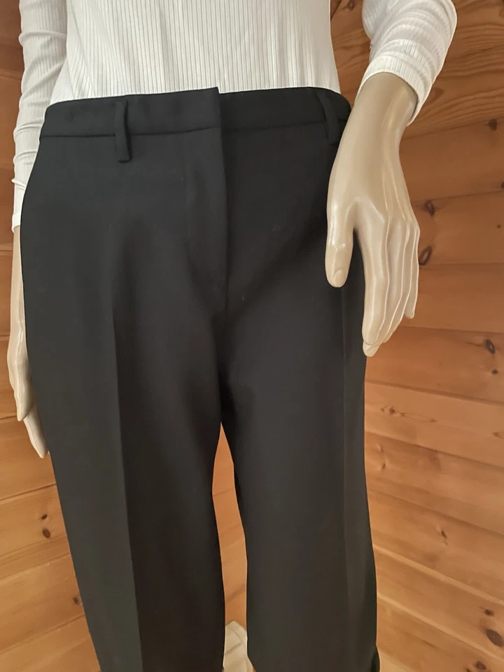 Pantalones de vestir PRADA negros de lana ajustados pantalones Italia talla IT40 LEER Foto 2 de 4