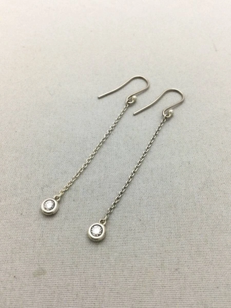TIFFANY & Co. Meterware Diamant Kette Haken Ohrringe Silber 925 #310