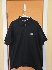 Vintage Ben Davis Shirt Mens Large Black 1/4 Zip Pullover Work Made In USA