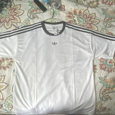 adidas Originals White/Black 3-Stripes Logo Crew Neck T-Shirt Men  s M