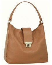 Samantha Look Handtasche Shopper, Italienisches Design, Leder, Cognac