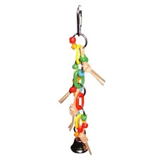 Happy Beaks Plastic Chain with Leather  Ball Bird Toy