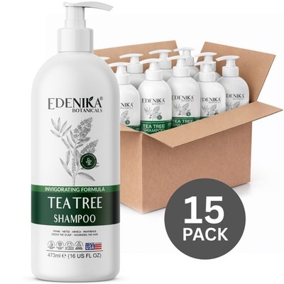 Edenika 15 Pack Tea Tree Shampoo Clarifying Scalp Professional Bulk Case