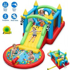 Inflatable Bounce House Water Slide Summer Kids Play Obstacle Course w/ Blower