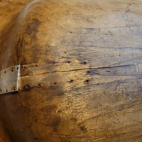 Large Antique Wooden Dough Trencher Bowl 50" Hand Hewn Primitive Oiled - Picture 12 of 21