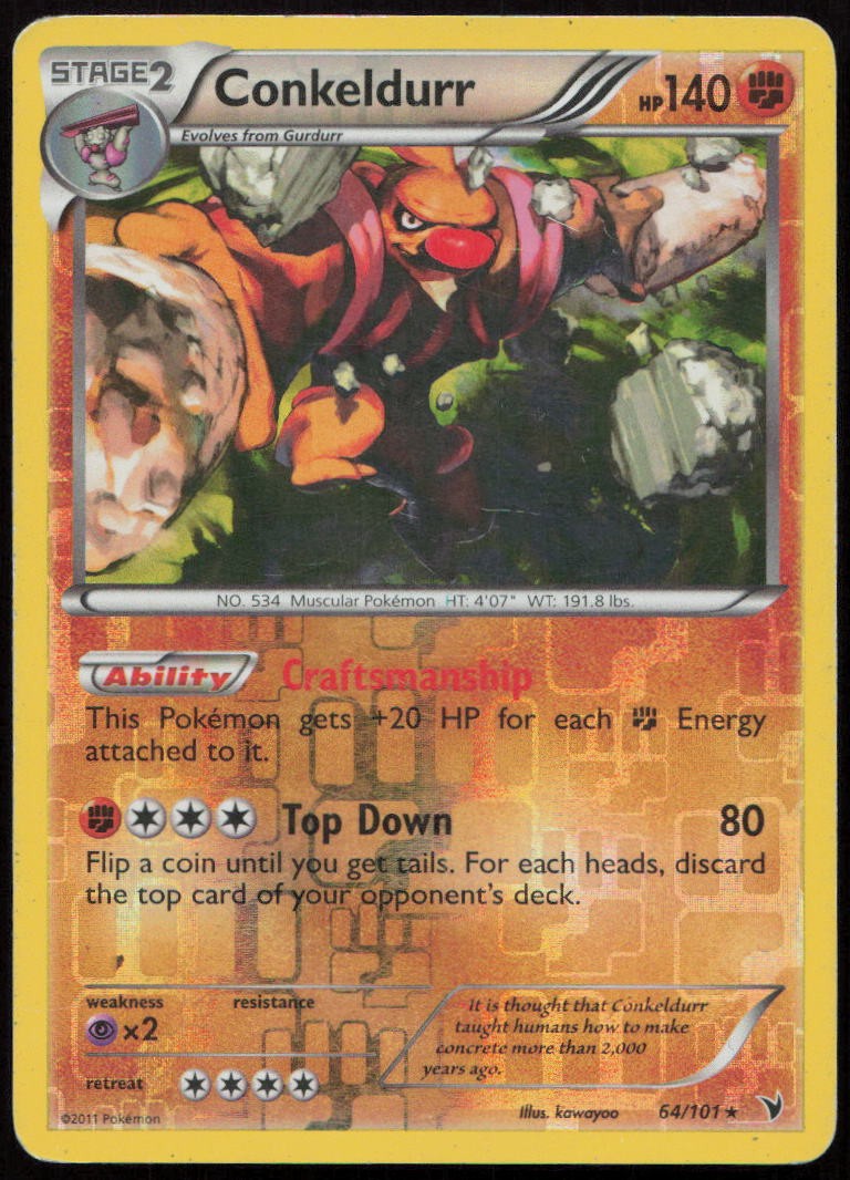 Conkeldurr 64/101 HP Noble Victories Rare Reverse Holo Pokemon