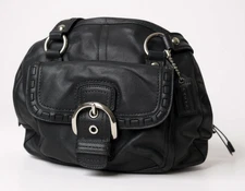 Coach Soho Courtney Buckle Domed Leather Shoulder Bag Flap Fold Over Satchel