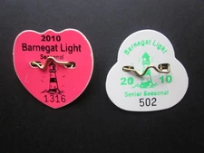 2010 BARNEGAT LIGHT  N, J. SEASONAL & SENIOR  BEACH  BADGES/TAGS  16 YEAR OLD
