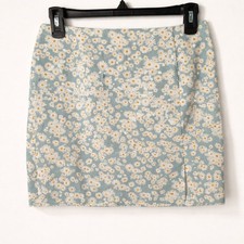 Wild Fable Floral Mini Skirt Blue Daisy Print Womens NWT