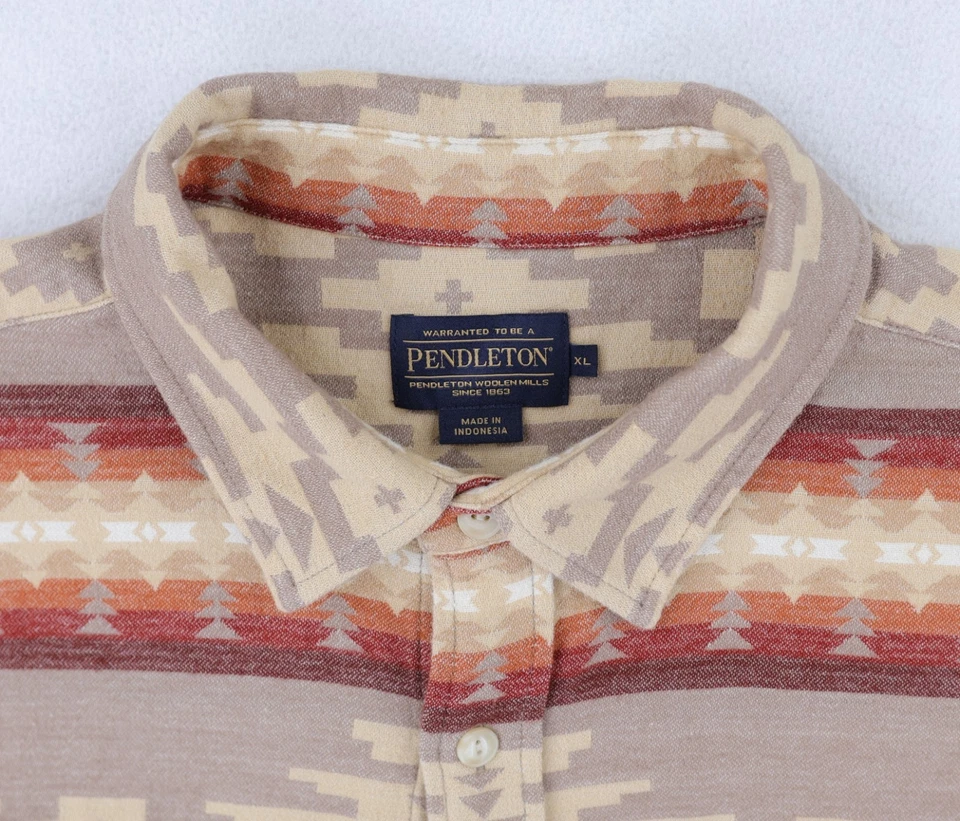 Camisa Pendleton Ligera Doble Suave Playa Cabaña Manga Larga Para Hombre XL Azteca Foto 4 de 4