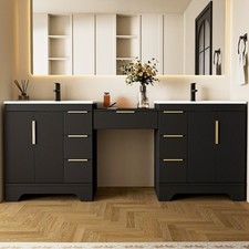 84/96 Freestanding Double Sink Bathroom Vanit...