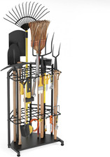 Garden Tool Organizer for Corner - Heavy Duty Metal Rack with 34 Storage Compart