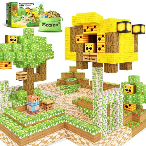Soyee Blocchi Magnetici Build Mine Magnete Mondo - Set Costruzioni Magnetiche Per Bambini - 4