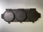 Pre Griswold Erie No. 8 Cast Iron Flop Griddle 2406, 2408 one broken hinge