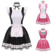 Women Fancy Dress Valentine s Day Uniform Clubwear Costumes Mini Outfits Maid