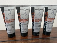 Fresh Balls 3.4 oz Tube (4 PACK) NEW - Anti Chafing Lotion Powder Deodorant