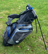 Motocaddy HydroFlex Waterproof Golf Stand / Hybrid Cart Bag - 5 Way - Grey/Blue 