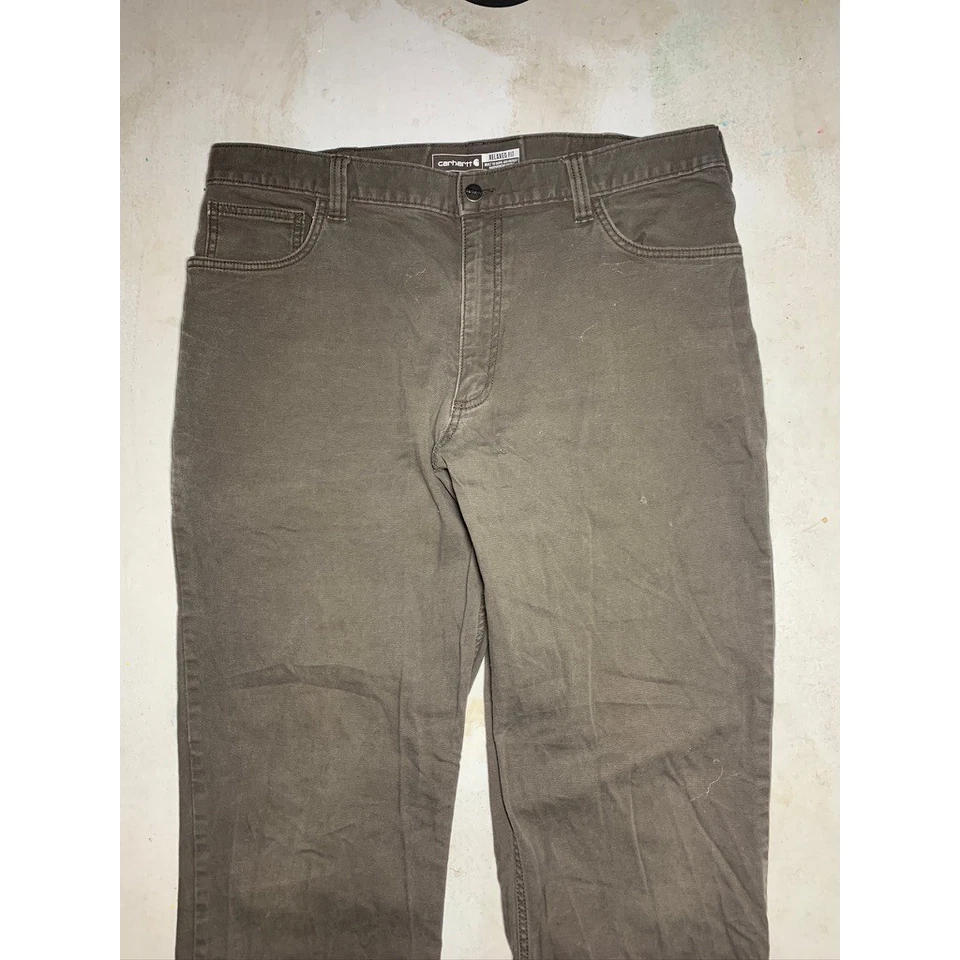 Carhartt Mens Rugged Flex Relaxed Fit Canvas Work Pants Brown 38x34 - Image 4 of 4