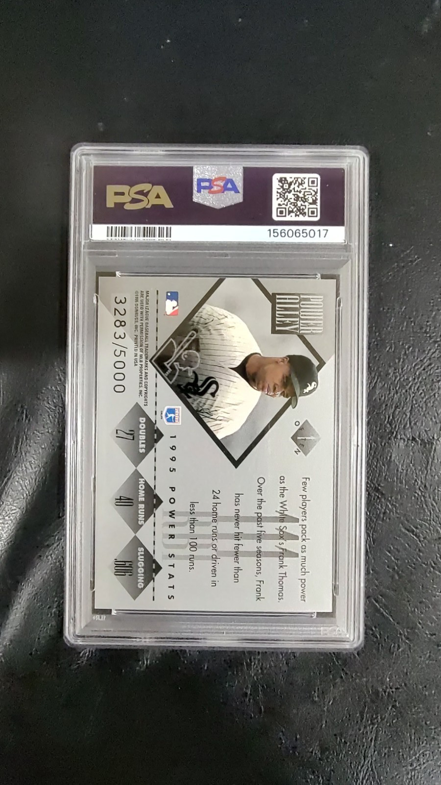 1996 Donruss Power Alley /5000 #1 Frank Thomas PSA 9 **NOT DIE-CUT** view 2
