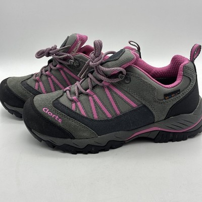 Clorts Uneebtex Suede Leather Waterproof Hiking Trail Shoe Wms US 7.5 Gray Pink