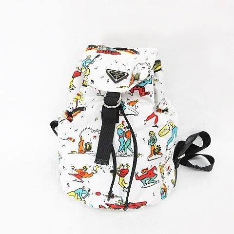 PRADA Nylon Backpack Daypack Multicolor White Wom… - image 1