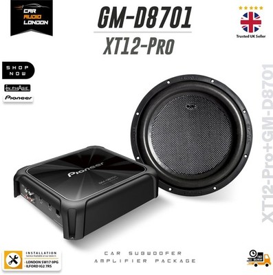 Pioneer GM-D8701 1600W Mono Amp Bass Remote + In Phase XT-12Pro 12'' Subwoofer