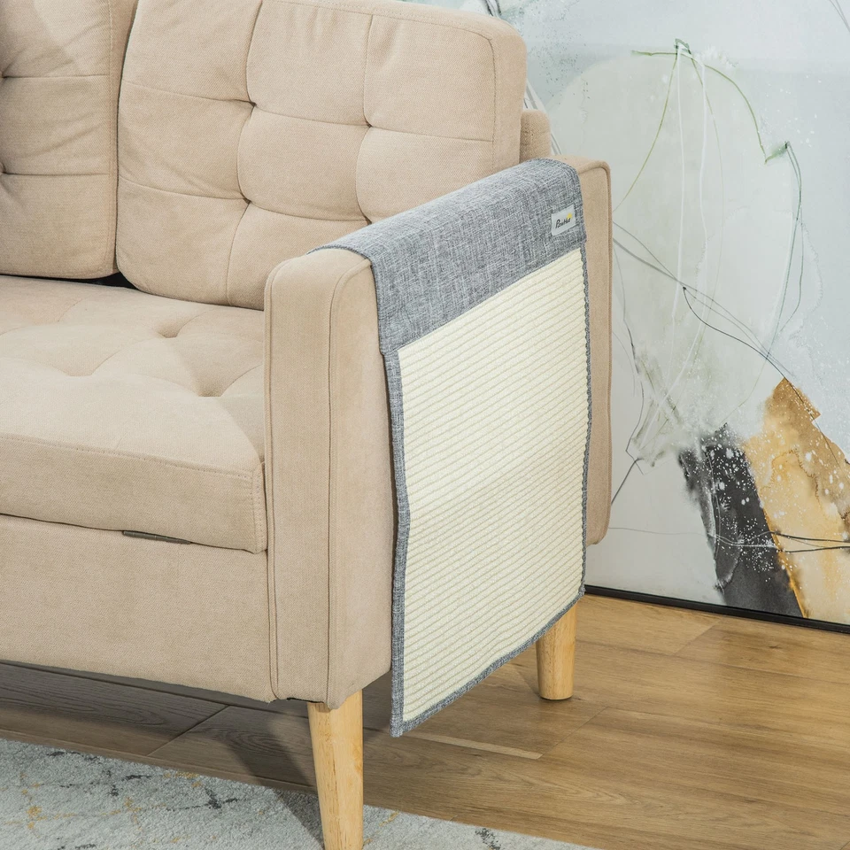 PawHut Tapis Griffoir Chat 130x45x0.3cm Gris - Photo 3/4