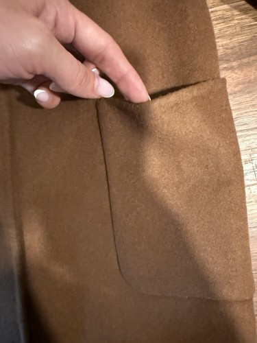 ZARA WOOL BLEND GIRLS COAT DARK CAMEL Sz 6 - Picture 4 of 4