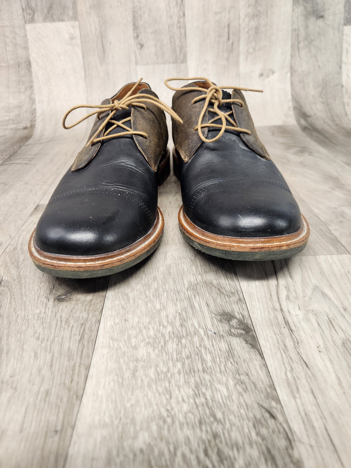 SAOLA Scarpe OluKai Walino uomo taglia 11 pelle Oxford eleganti suola gomma 10257