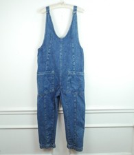 Free People High Roller Denim Jumpsuit Slouchy Overalls Small Relaxed Baggy
