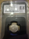 1853 NGC AU58 Liberty Seated Dime 10c with Arrows Vault Box