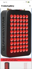 GLAREWAYPAR LED Infrared Red Light Therapy Panel, Face/Body, Black